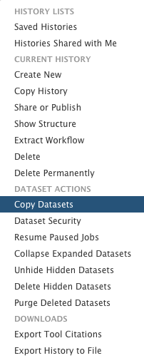 Copy datasets