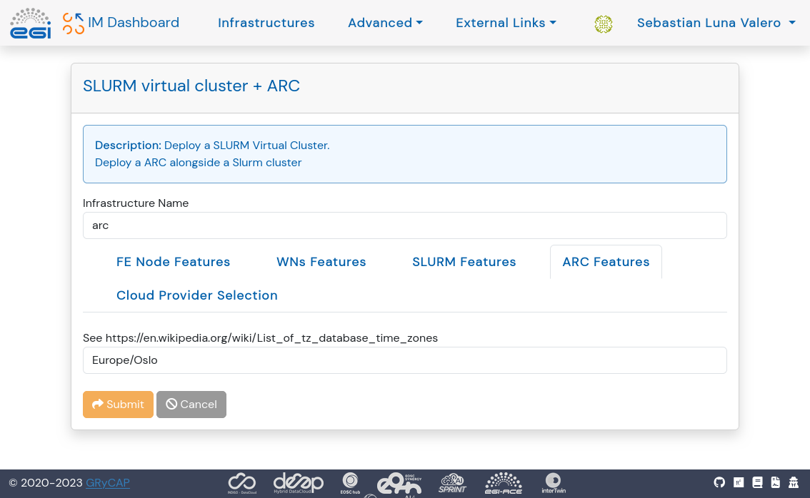 Configuration of ARC and Slurm in IM