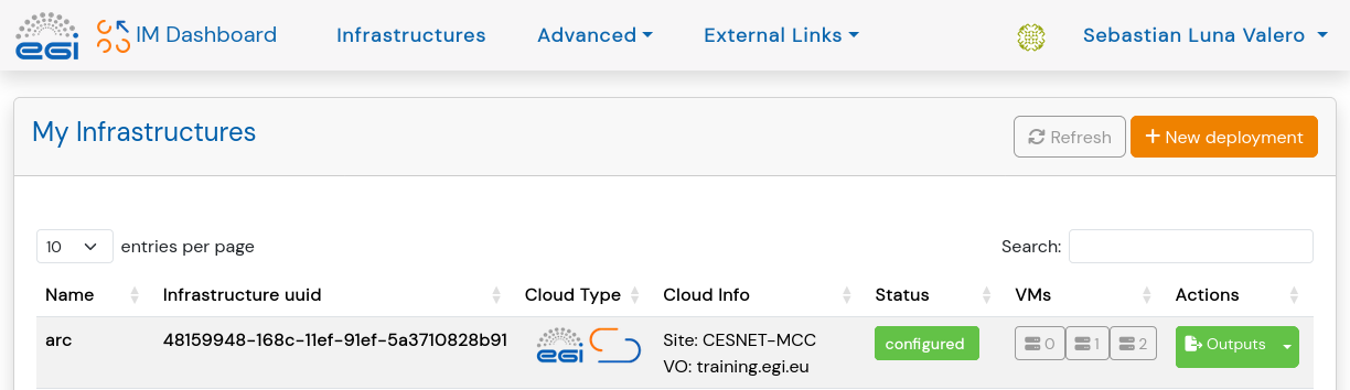 Deployment status in IM