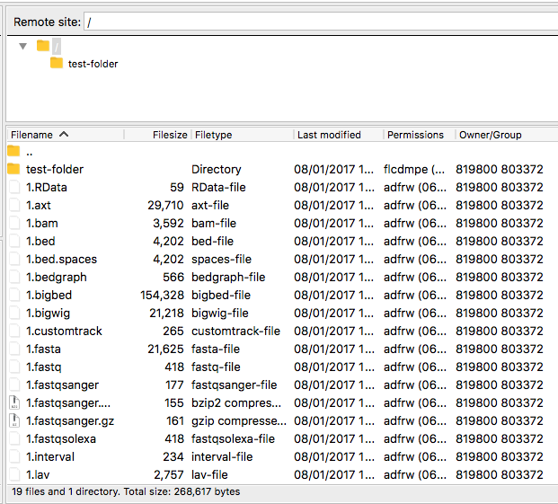 files uploaded to Galaxy FTP server