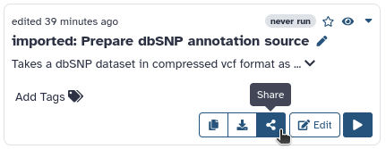 a workflow from the workflow list with a cursor hovering over a 