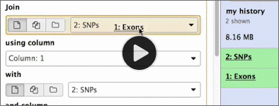 Drag and drop with Galaxy Histories and Tools